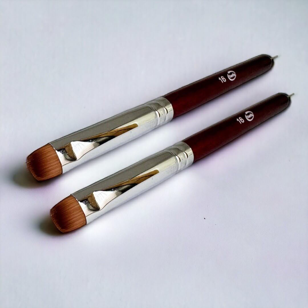 Vanfa Detailing Nail Art French Brush With Doting Tool - Size #16 (Pack of 2)