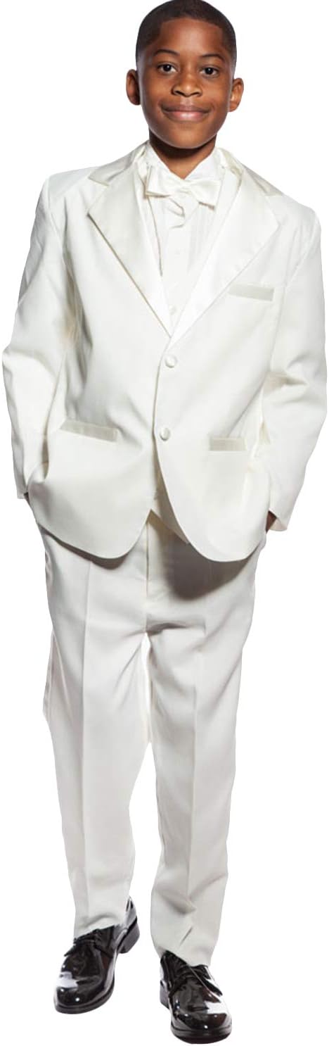 Kromoc Boys' Two Buttons 3-Piece Suit Jacket Waistcoat & Trousers