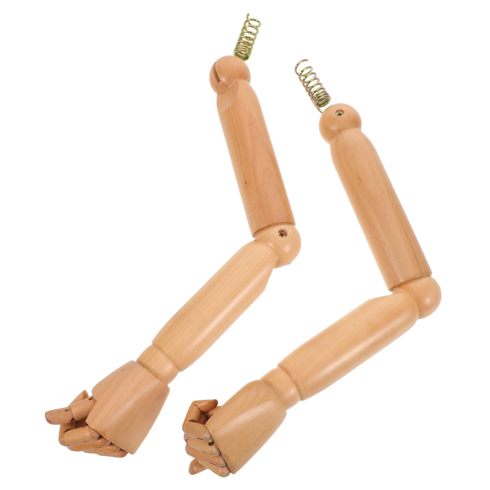 SEWACC Brazo de Maniquí Flexible de Madera con Articulaciones Móviles | 1 Par, Color Caqui, para Títeres y Maniquíes, Fácil Montaje, Adecuado para Exhibición y Proyectos Artísticos