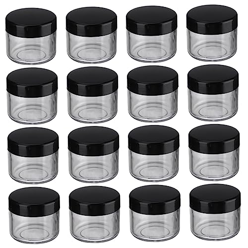 DEARMAMY 20 Piezas caja de crema de cubierta de pp almacenamiento de viaje acondicionador conditioner dosificador portstiles contenedor de loción Tarros de cremas de 20g el plastico Black