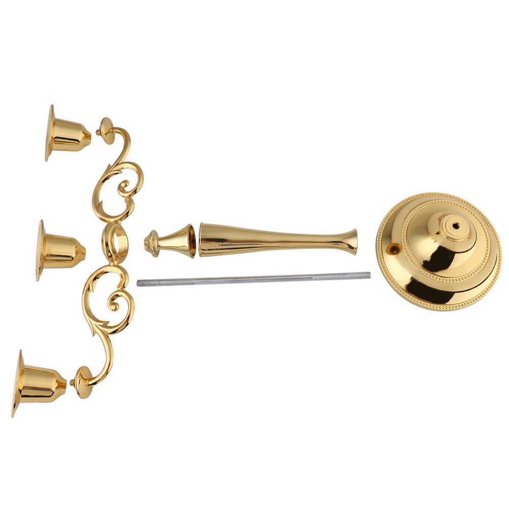 Candelabro in Metallo 3 Braccia Stile Europeo, Supporto Candele Decorativo per Feste e Occasioni Speciali