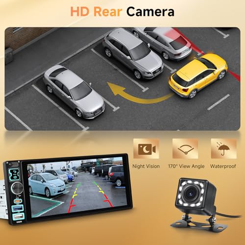 Radio para auto 6.8" con pantalla táctil IPS y Bluetooth miniatura 6