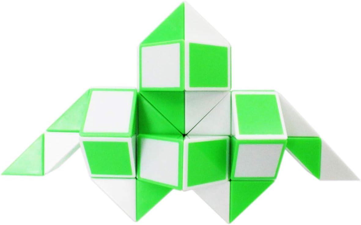 Mipartebo Magic Snake Cube Twist Puzzle 48 Wedges Large Size Green