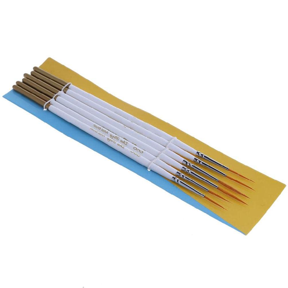 hero-s 6Pcs Round Brush Hook Line Pen Artist Nylon Hair Paint Set Draw Painting Craft resin mold