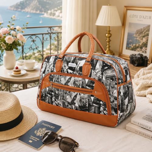 Image of Ayaha Large Travel Duffle Bag, Air Bag for Men and Women Cabin Luggage Bag Weekender Stylish Travel Bag with Detachable Shoulder Strap