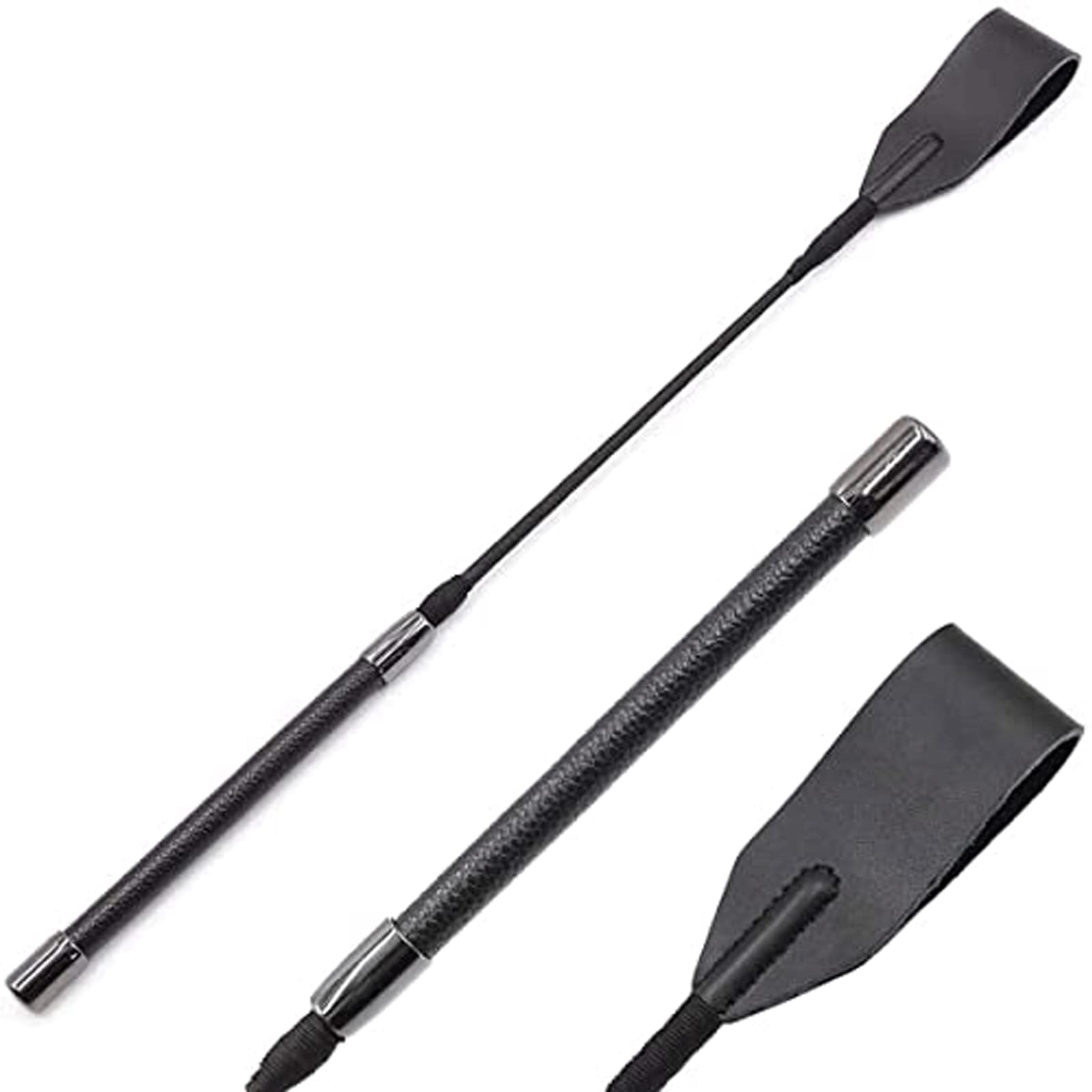 THE WHITE SHOP 18 Inches Real Riding Crop English Whip, Top Premium Quality Crops, Equestrianism Horse Crop Black Horse Whip