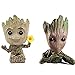 2 pezzi Baby Groot Flower Pot Pen Pot PVC Hero modello Guardiani della galassia, decorazione per la casa (G)
