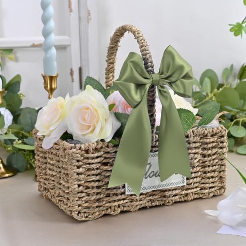 Image of Double Face Spring Moss Satin Ribbon 2 inch X 25 Yards Polyester Spring Moss Ribbon for Gift Wrapping Very Suitable for Weddings Party Hair Bow Invitation Decorations and More