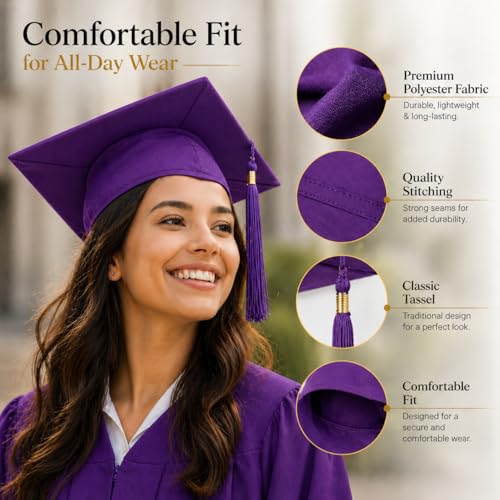 Image of Raj Costume Graduation Gown, Cap & Sash Set for Kids & Adults | Matte Polyester Academic Convocation Dress | Graduation Ceremony Robe for School, College & University Degree Day