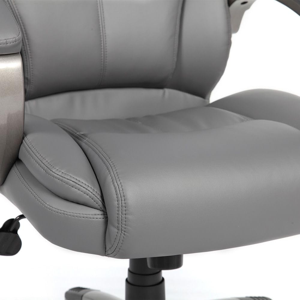 Danube Home Courtney High Back Office Chair Ergonomic Gaming Chair | Modern Desk Computer Chair | Swivel Office Chair | Adjustable Height Chair L77.8xW67.3xH111.5-119cm - Grey