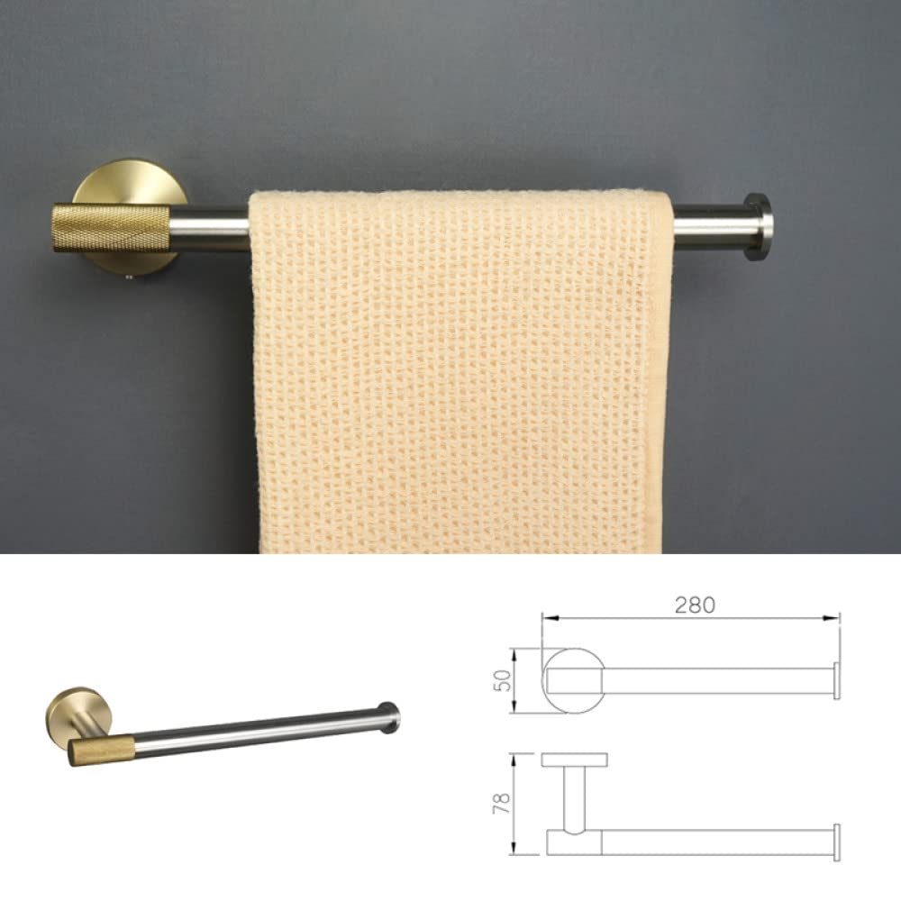 Gancho para barra de toalla de acero inoxidable cepillado y dorado, soporte parallado y dorado, soporte para papel higiénico, portaescobillas, toalleros, accesorios de baño, aro para toallas