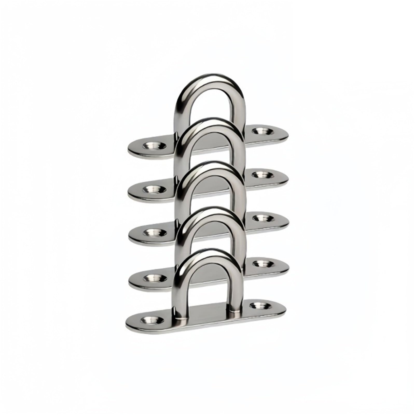 WENYOG Eye Plate 5/10pcs Heavy Duty Stainless Steel Oblong Pad,Mount Wall U Hanger Ring for Ceiling Garage Hammock Boat(5pcs)
