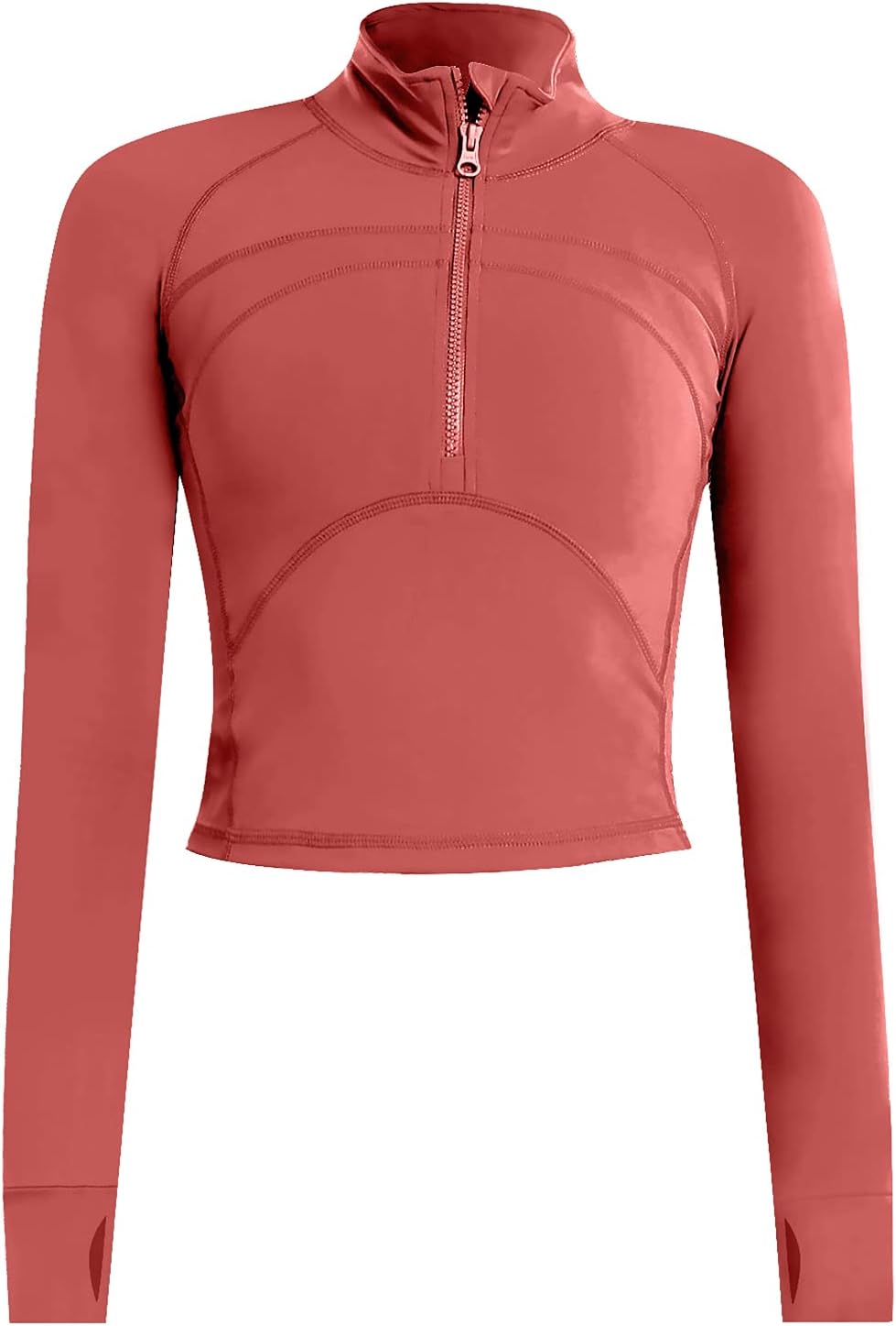 Vsaiddt Women's Athletic Half Zip Pullover Sweatshirt Workout Top Crop Quarter Zip Pullover Yoga Running Jackets