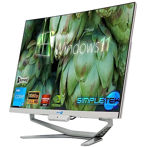 SIMPLETEK - PC todo en uno con pantalla curva de 24" Core i3 | Windows 11 Pro | 8GB RAM SSD 480GB | Ideal para oficina, escuela, hogar - imagen 2