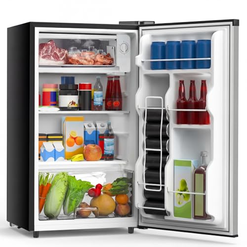 OLIXIS 3.2 Cu.Ft Mini Fridge with Freezer, Single Door Compact Refrigerator