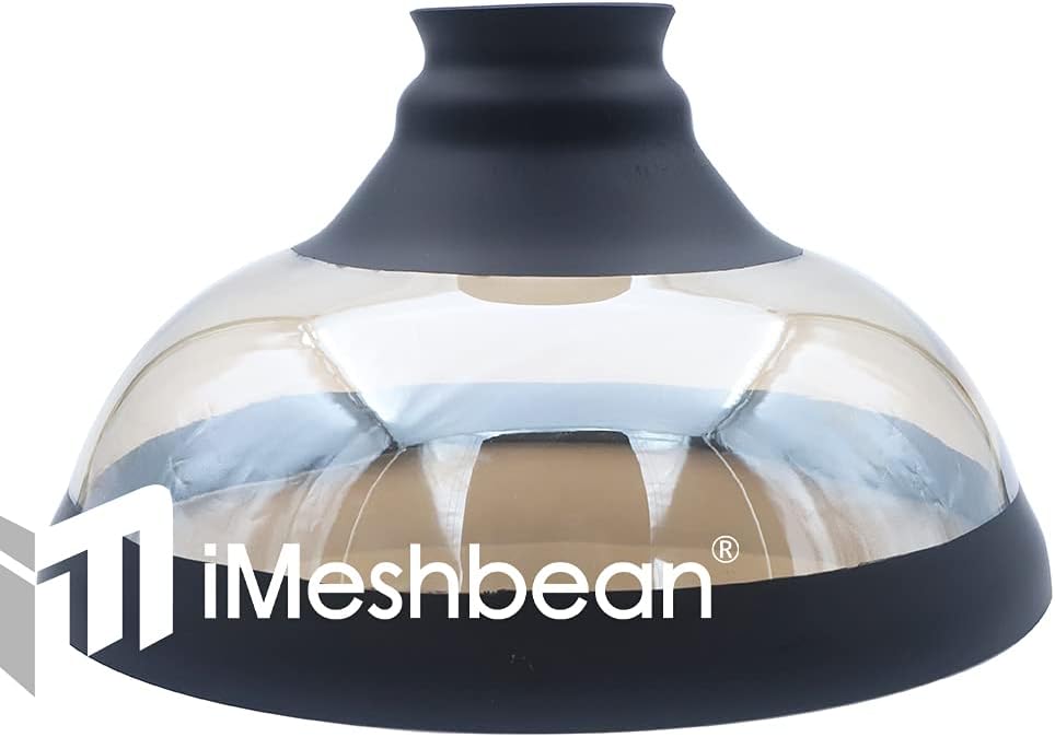 iMeshbean Pool Table Lighting Fixtures Ceiling Lamp for Game Room Beer Party 7' - 8 ' Table,Black Metal Ball Design Billiard Pendant Lamp with 3 Glass Shades (Glass Shade ONLY)