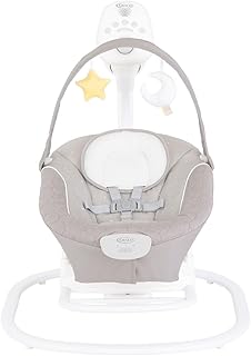 Graco SoftSway 2-in-1 Smart Swing & Rocker with silent magentic motion technology, Suitable from birth to approx. 6 months (9 kg)), Starlight fashion