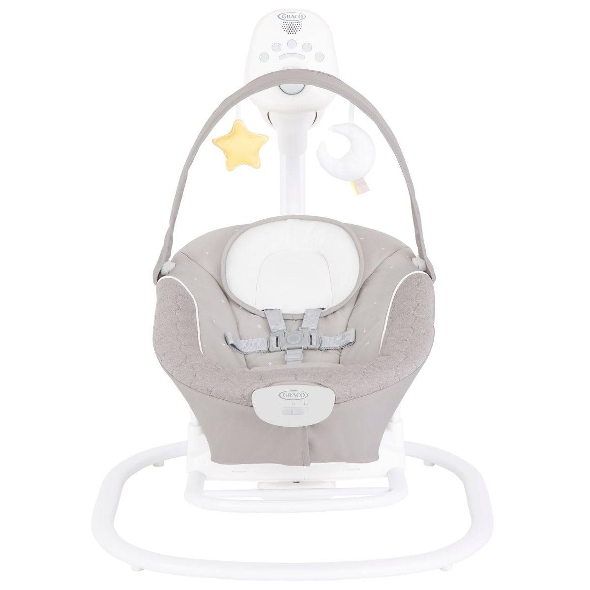 Graco SoftSway 2-in-1 Smart Swing & Rocker with silent magentic motion technology, Suitable from birth to approx. 6 months (9 kg)), Starlight fashion