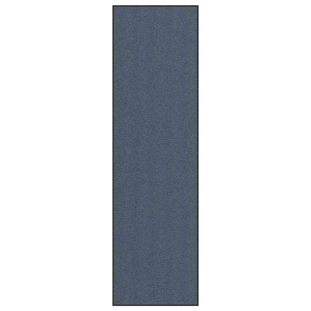 Zerbino blu 115 x 400 cm in robusto polipropilene con retro in PVC antiscivolo per ingresso, corridoio e terrazza coperta