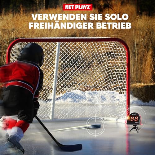 NET PLAYZ Hockey Radar Geschenke Trainingshilfen – Speed Guns Speed Sensor, Hands-Free Radar Guns | Eishockey Feldhockey Street Roller Hockey, High-Tech Gadget & Gear, Schwarz
