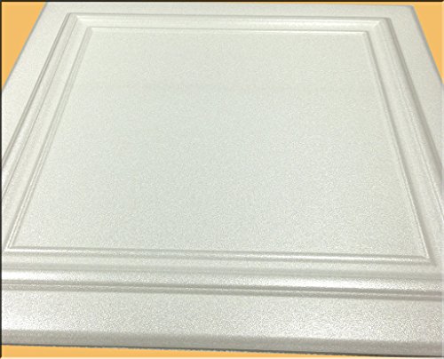 Zeta White (Foam) Ceiling Tile Decorative Ceiling Tile Easy Glue Up Sold By 1-Tile. #TOP1
