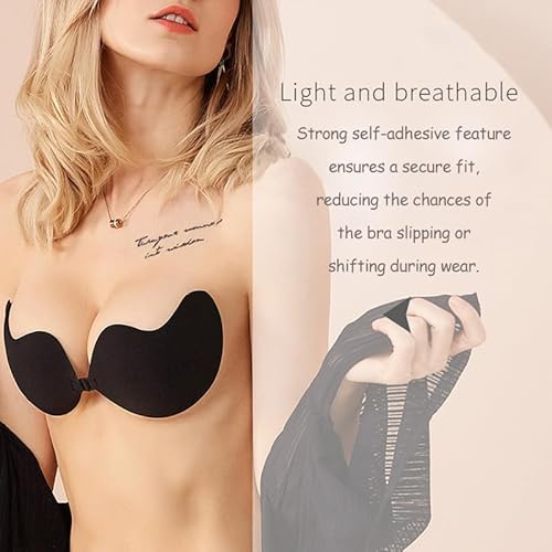 Groliva Sticky Bra Backless Adhesive Strapless Invisible Push Up Stick On Bras For Women,Strapless Sticky Bras 2 Pair thumb #1