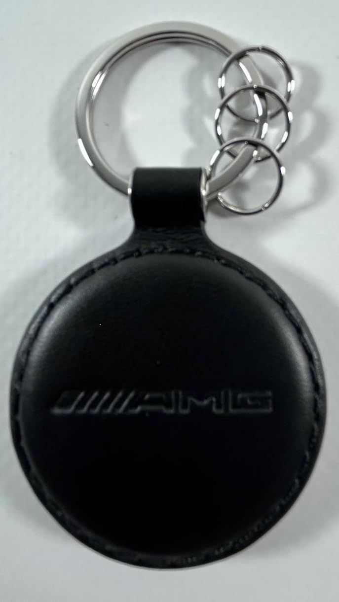 Mercedes-Benz AMG Schlüsselanhänger Affalterbach schwarz silber Edelstahl Leder
