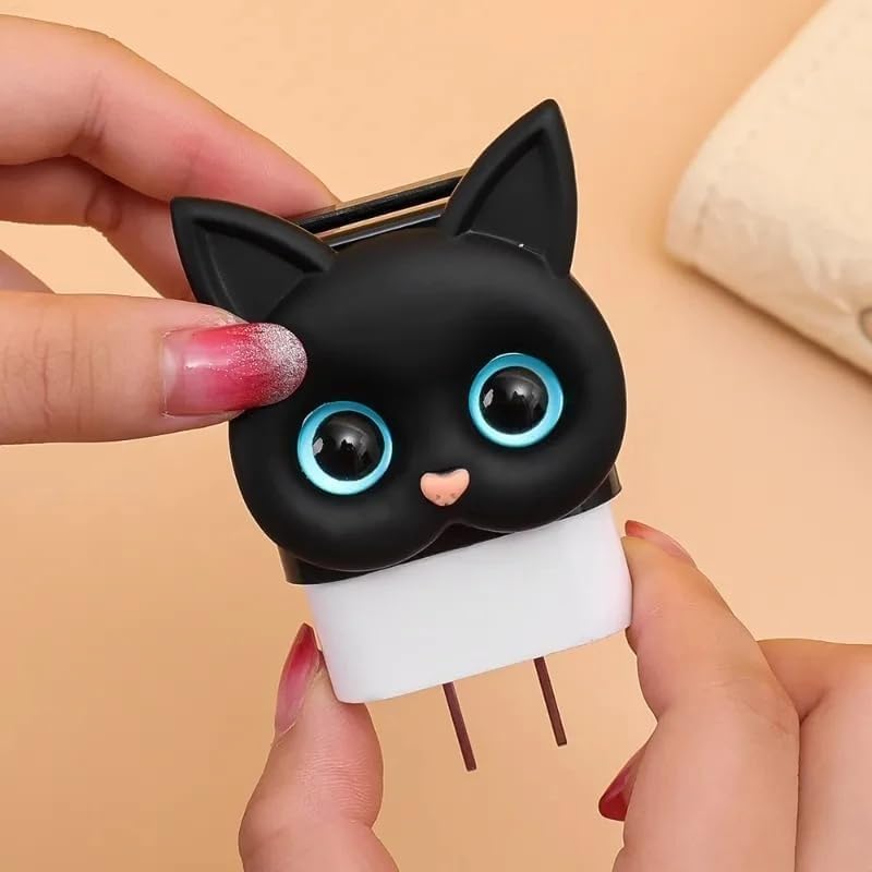 Image of Compatible with iPhone Charger Case, Funny Cartoon Character, Silicone, Black Kitty