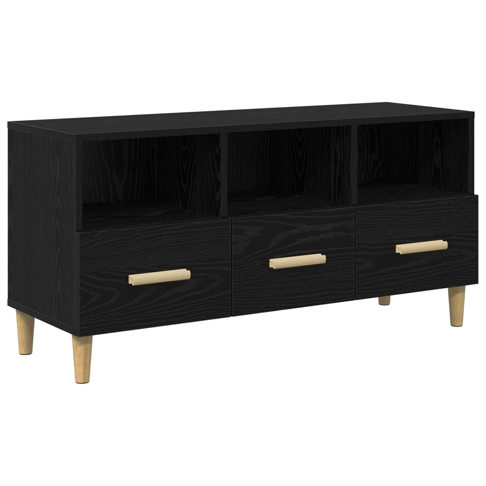 Meuble TV moderne 102 cm pour ranger décodeur et consoles sans encombrer