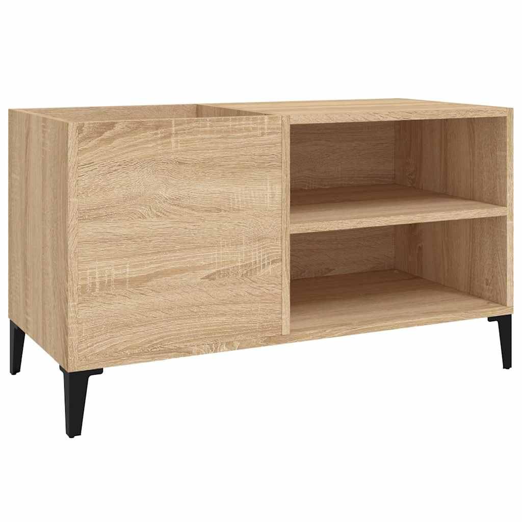 Szafka panelowa dąb Sonoma 84,5 x 38 x 48 cm, materiał drewnopochodny do przechowywania płyt gramofonowych, z miejscem do przechowywania i stabilnym blatem górnym, szafka winylowa jako szafka