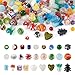Craftdady 200 pcs Mixed Shapes & Colors Lampwork Glass Beads Loose Beads Fit Most Major Charm Bracelets, 4-20x4-20mm, Hole: 1-2.5mm