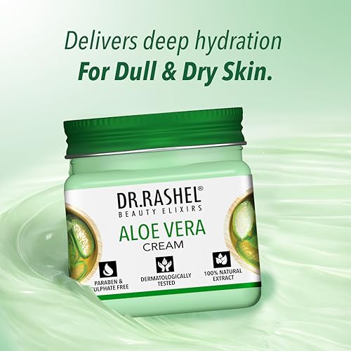 Image of Dr. Rashel Aloe Vera Skincare Set, 4-Pack Mini Jars, Scrub, Gel, Cream and Face Pack(45ml Each)