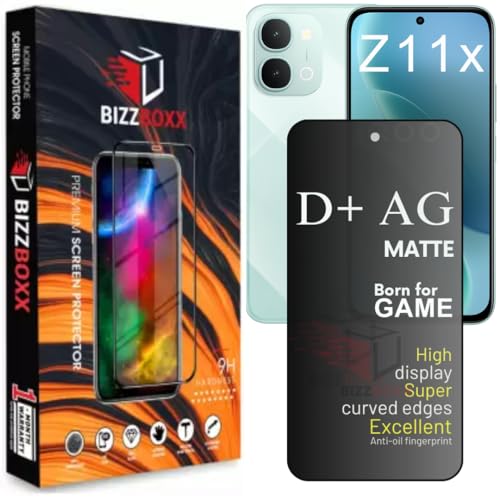 Image of D+ AG Matte Tempered Glass Screen Guard Protector For iQOO Z11x 5G Temper Glass Anti Fingerprint Gaming Special With Camera Cut (IQ Z11X / Z 11x - 6.76 Inch)- Pack of 1