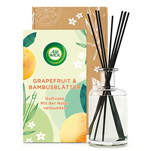 Air Wick Duftvase – Duft: Grapefruit und Bambusblätter – Mit natürlichen ätherischen Ölen – 1 x 200 ml Raumduft mit Stäbchen