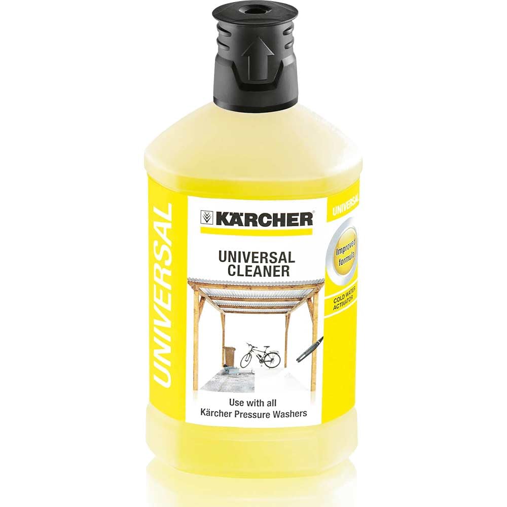 Kärcher1 L, Universal Cleaner Plug and Clean, Pressure Washer Detergent, Yellow - Packaging May Vary