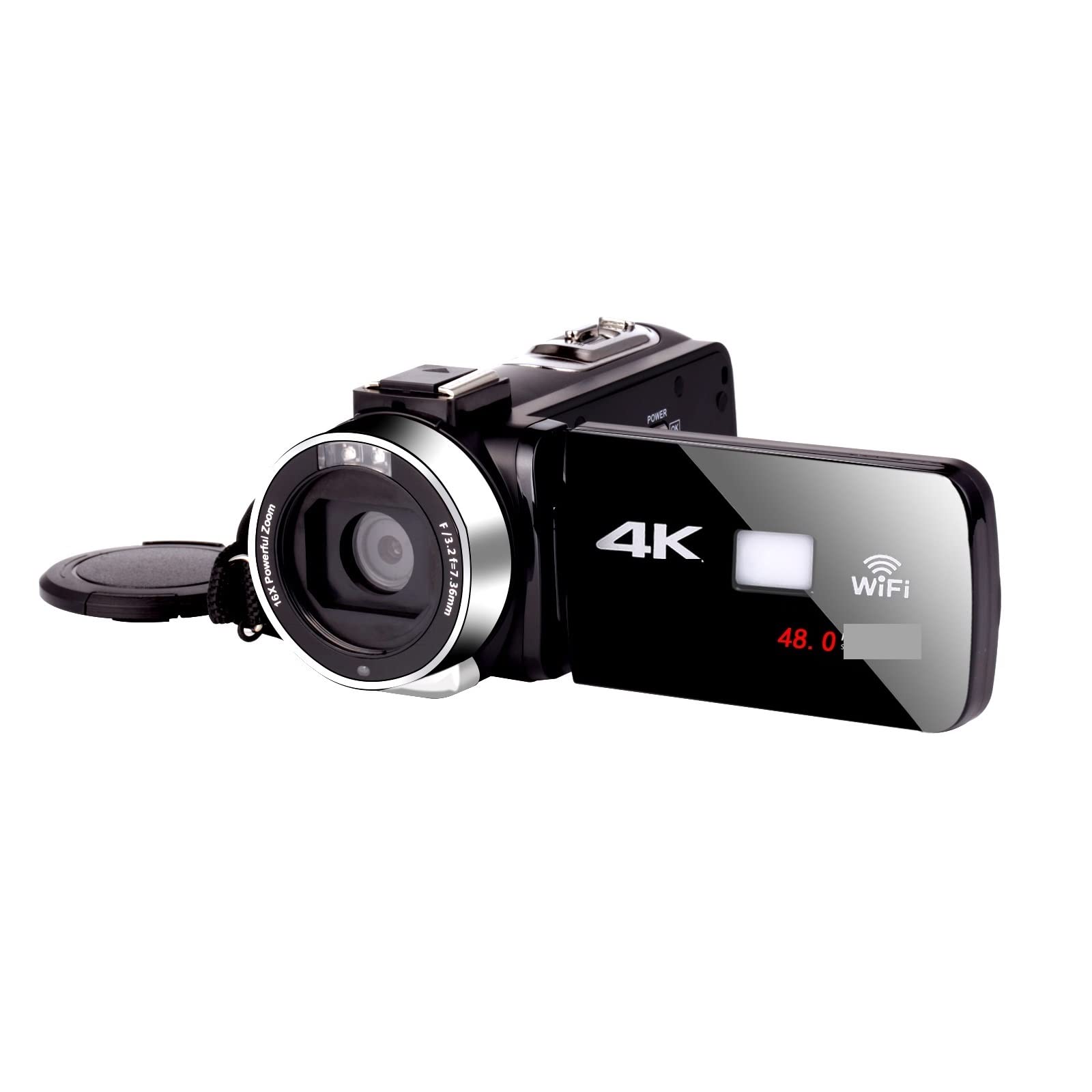 Fotocamera digitale, Fotocamere per la fotografia, Zoom 18X Videocamera 4K UHD Streaming live Webcam Videocamere professionali for la fotografia Visione notturna IR all'aperto Portatile per i viaggi e