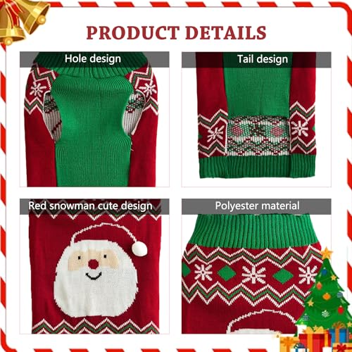 Small Dog Christmas Jumper, Snowman Sweaters Pet - Image 3