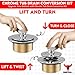 Lift and Turn Bathtub Drain Conversion Kit – All-Brass Tub Drain with Trim Waste, Single-Hole Overflow Faceplate Plus Removal Tool (Chrome - with Removal Tool)