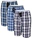 Produktbild JINSHI Herren Pyjamahose Kurz Baumwolle Schlafanzughose Kariert Nachtwäsche mit Knopf Eingriff 3 Pack-03 L