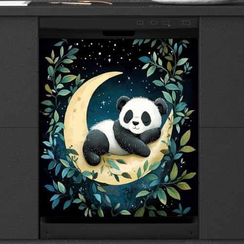 Funda lavavajillas imán reutilizable cubierta magnética decorativa panda luna 53x66