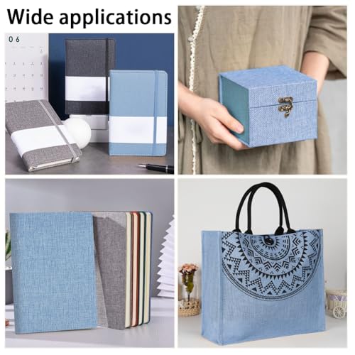 craspire 51 x 11.8 Zoll Hellblauer Buchstoff Buchbindestoff Mit Papierrückseite Gewebter Einband Aus Polyesterleinen Für Bücher Alben Scrapbooking Archivierung DIY Einband Buchbindeschutz