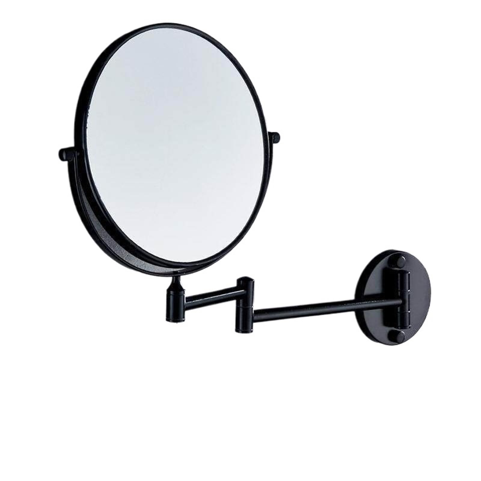 KTMBOHU Hole-free Aluminum Mirror Bathroom Double-sided Makeup Mirror Rotating And Folding 3 Times Magnification Retractable Wall Hanging(免打孔铝化妆镜-黑色)