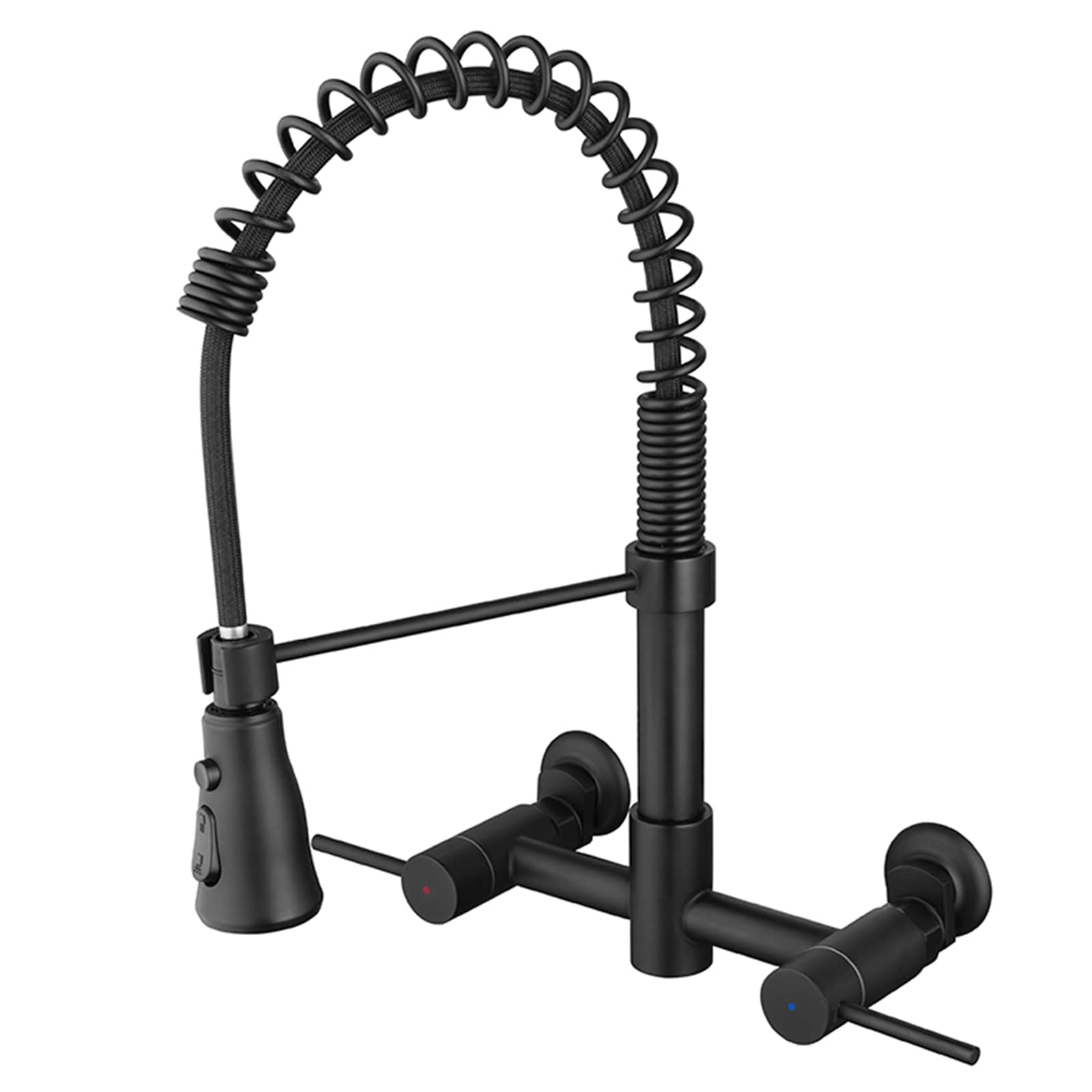 Robinet mitigeur noir mat de cuisine à ressort design haut de gamme