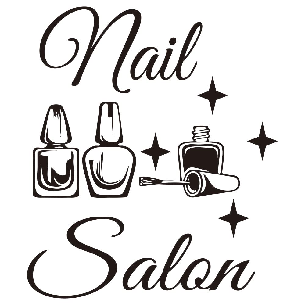 ANFRJJI Nail Salon Wall Decals Manicure Wall Stickers - PVC, Removable Stickers for Manicure, Pedicure and More. Perfect for Makeup Room Decor Effect
