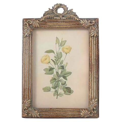 Kangce Small Vintage Picture Frames 2.5x3.5 Antique Wallet Size Picture Frames Ornate Bronze Picture Frames for Tabletop and Wall Hanging Retro Home Decor Photo Gallery Wall Art Cover