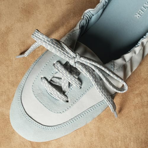 Image of Theater Kai Casual Sneakers in Suede for Women | Stylish Flat Lace-Up Shoes | Lightweight Comfortable Footwear with Cushioned Insole