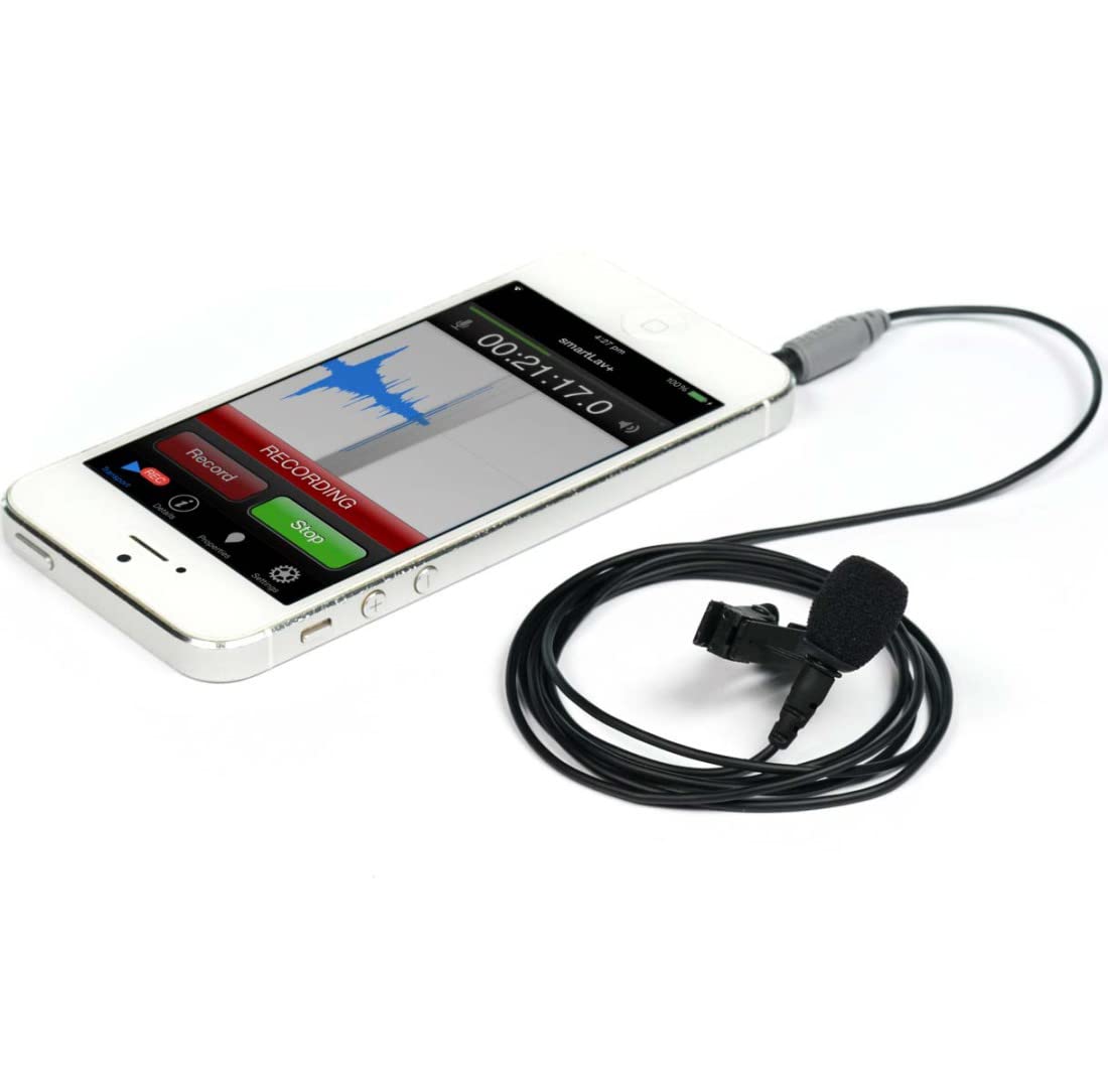 keepdrum RØDE SmartLav+ Lavalier-Mikrofon für Smartphone WS05BK Fell-Windschutz + ADP03 Kabel 3,5mm TRRS-TRS