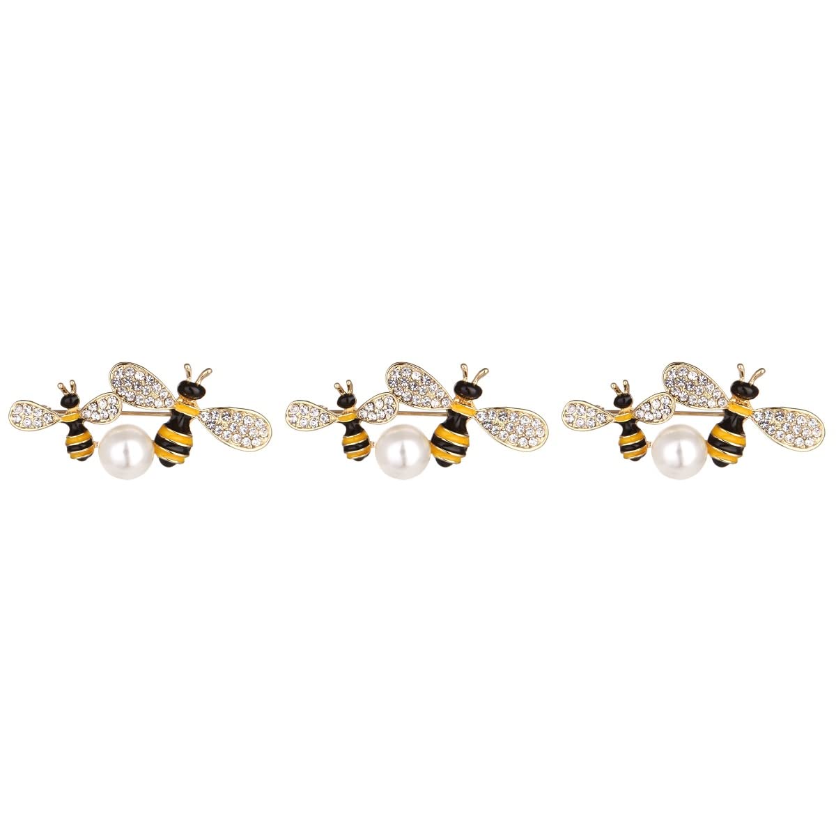 Brooches 3pcs Lovely Pin Decorative Shape Broche for Female Girl Pearl Bee Brooch