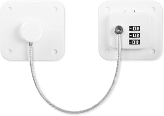YAODHAOD Refrigerator Lock Combination, Fridge Lock Combo, Child Proof Baby Safety Locks, for Mini Fridge, Freezer,File Cabinet, Drawers, Cabinet Locks,Window,Dorm Room (White)