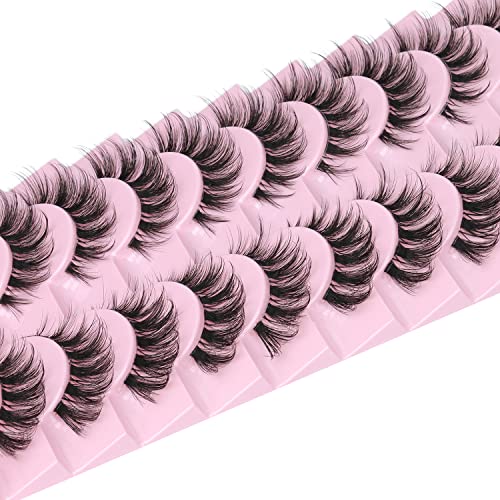 False Eyelashes Clear Band Natural Lashes Wispy Cat Eye 15Mm Russian D Curl Lashes Extension Strip Eyelashes Pack By Kiromiro #TOP6